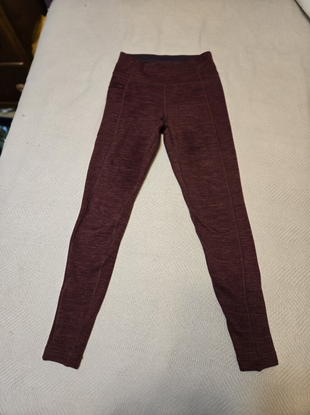 Title Nine Maroon Heathered Fleecelined Leggings